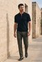 Men's Comfort Short Sleeve Black Knitwear Polo Neck T-Shirt - 7