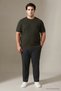 Men's Large Size Casual Summer Khaki Knitwear T-Shirt - 3