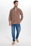 Men's regular fit comfortable cut corduroy look buttoned collar mink jacket shirt - 2
