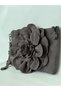 Niva Women's Suede Portfolio Bag Large 3D Flower Detailed Zippered Wrist Strap Clutch - 6
