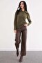 Half Buttoned Baby Collar Knit Sweater - 5
