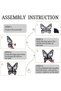 Butterfly Wooden Corner Shelf,Wall Mounted Floating Display Unit for Crystals and Books,Black - 6