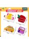 Hair Claw Clips,4 Pcs Teacher Themed Non-Slip Hair Accessories,School Bus and Pencil Pattern Design - 2