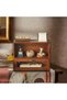 2-Tier Wooden Desktop Storage Cabinet with Transparent Doors,Multipurpose Organizer Shelf for Home and Office - 4