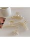 4 Pcs Pearl Hair Claw Clips,Large Resin Hair Accessories for Thick and Thin Hair,Elegant Styling Tools for Weddings and Parties - 4