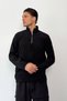 Men's Winter Fleece Sweatshirt Black Half Zipper Stand Collar Throat - 6053 - 4