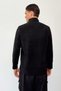 Men's Winter Fleece Sweatshirt Black Half Zipper Stand Collar Throat - 6053 - 5