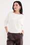 Basic Boat Neck Bat Sleeve Modal Blouse - 3