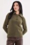 Half Buttoned Baby Collar Knit Sweater - 3