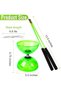Five Bearing Chinese Diabolo Yoyo Set with Fiberglass Sticks and Adjustable Strings,Green - 5