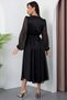 Double-Breasted Collar Glittery Tulle Dress GRS3590 - 7