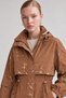 Windbreaker Detailed Trench Coat Brown - 4