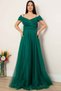 Strap madonna collar long tulle dress 13413 - 4