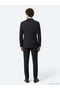 Navy Blue Straight Modern Fit Wool Blended Suit - 5