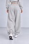 Gray Winter Thick Fleece Inside High Waist Elastic Leg Basic Jogger Sweatpants - 4