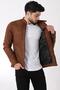 Sleeve Detail Judge Collar Suede Seasonal Coat BL 1710-60286 - 3