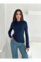 Women's Half Turtleneck Finger-Looped Full Stretch Fabric Buzz Bodysuit - 3