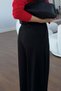 Black Pleated Wide-Leg Fabric Trousers - 3