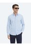 Blue Striped Regular Fit Long Casual Cotton Blend Shirt