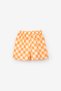 Orange Giraffe Figured Checkerboard Patterned Short Sleeve Kids T-Shirt Shorts Two-Piece Set - Cleo - 7
