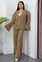 Corded Fabric Button Cardigan Pants Knitwear Set L8004 - 3