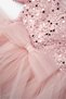 Powder Beaded Sequined Short Sleeve Girls' Dress - Gloria - 6