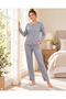 Women's Camisole Pajama Set Long Sleeve Stripe Pattern Modern Homewear Home Clothing 09-311 - 2