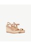 Single Strap Sole with Wicker Wrap Suede Espadrilles - 3