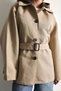 Regular Fit Detachable Hood Belted Twill Trench Coat H3952Ax26Wn - 5