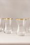 Pure gold gilded imported thin 6-piece tea cup set 120 cc - 2