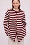 Gold Buttoned Striped Long Cardigan - 4