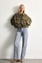 Balloon Fit Jacket with Collar, Zipper and Snap Closure Jacket Coat H3823Ax26Au - 2