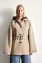 Regular Fit Detachable Hood Belted Twill Trench Coat H3952Ax26Wn