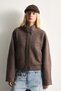 Regular Fit Shirt Collar Textured Zippered Short Cashmere Coat H3954Ax26Wn - 3