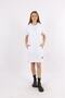 White Hooded Short Sleeve Tunic Dress with Snap Detail - 2