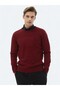 Red Crew Neck Jacquard Wool Blended Knitwear Sweater