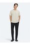 Beige Plain Crew Neck 100% Cotton T-Shirt - 2