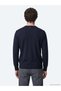 Navy Blue Plain Knitted Wool Blended Sweater - 6