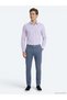 Lilac Plain Regular Fit Long Woven Casual Cotton Blend Shirt - 3