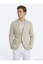 Beige Modern Fit Cotton Blend Knitted Jacket - 4