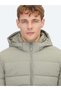 Khaki Regular Fit Hooded Woven Coat - 3