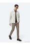 Beige Plain Regular Fit Long Woven Overshirt - 4