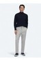 Navy Blue Full Turtleneck Jacquard Wool Blended Sweater - 2