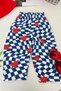 Bear Vibe Printed Checkered Boys' 2-Piece Set - Blue - 2