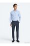 Light Blue Plain Regular Fit Long Woven Casual 100% Cotton Shirt - 2