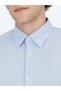 Light Blue Striped Regular Fit Long Casual Cotton Blend Shirt - 4