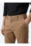 Camel Hair Plain Woven Regular Fit Casual Cotton Blended Trousers - 4