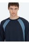 Navy Blue Crew Neck Sweatshirt - 4
