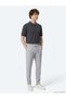 Gray Plain Woven Jogging Fit Casual Trousers - 3