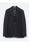 Navy Blue Striped Modern Fit 100% Wool Suit - 6